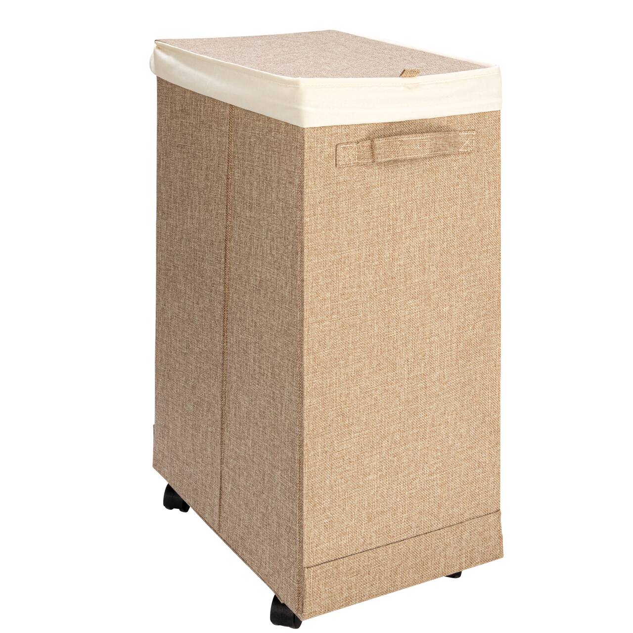 Household Essentials Narrow Collapsible Laundry Hamper with Liner & Lid
